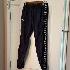 Kappa Navy Track Pants with White Logo